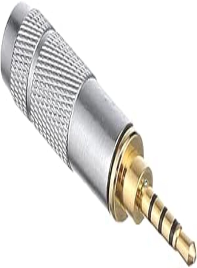 Keendex kx 1984 aux 3.5mm male trrs goldplated plug 1/8 audio stereo jack - silver